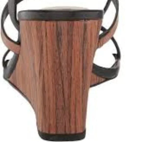 3 -NIB- SANCTUARY WINK ANKLE STRAP WEDGE SANDALS - Picture 4 of 7